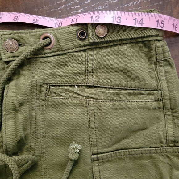Free People Frankie Washed Shorts Womens S Cargo Casual Boho Utility Army Green - Picture 6 of 8